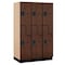 Salsbury Industries Wardrobe Locker, 45" W, 21" D, 76" H, (3) Wide, (6) Openings, Mahogany 27361MAH - alternate 1